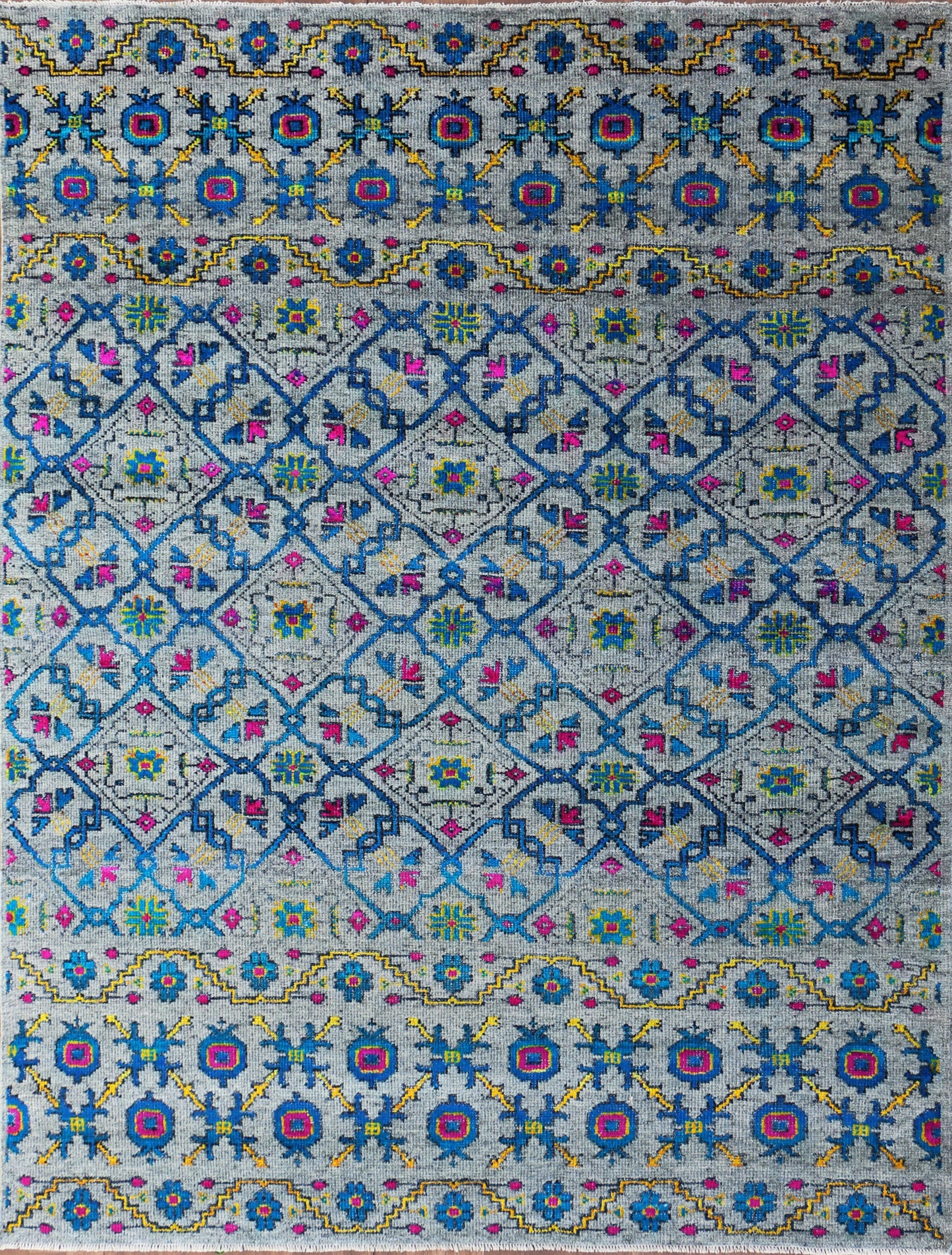 Gabbeh Loribaft Design Shiny Hand Knotted Persian Traditional Afghan Handspun Woolen Living Area Rugs