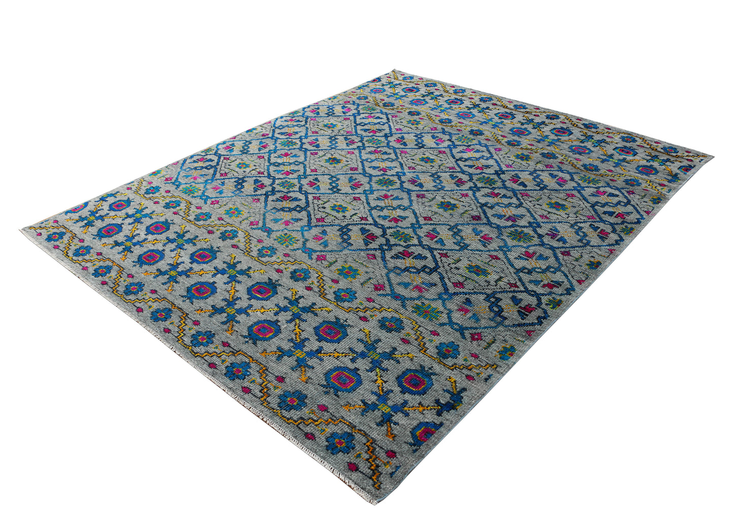 Gabbeh Loribaft Design Shiny Hand Knotted Persian Traditional Afghan Handspun Woolen Living Area Rugs