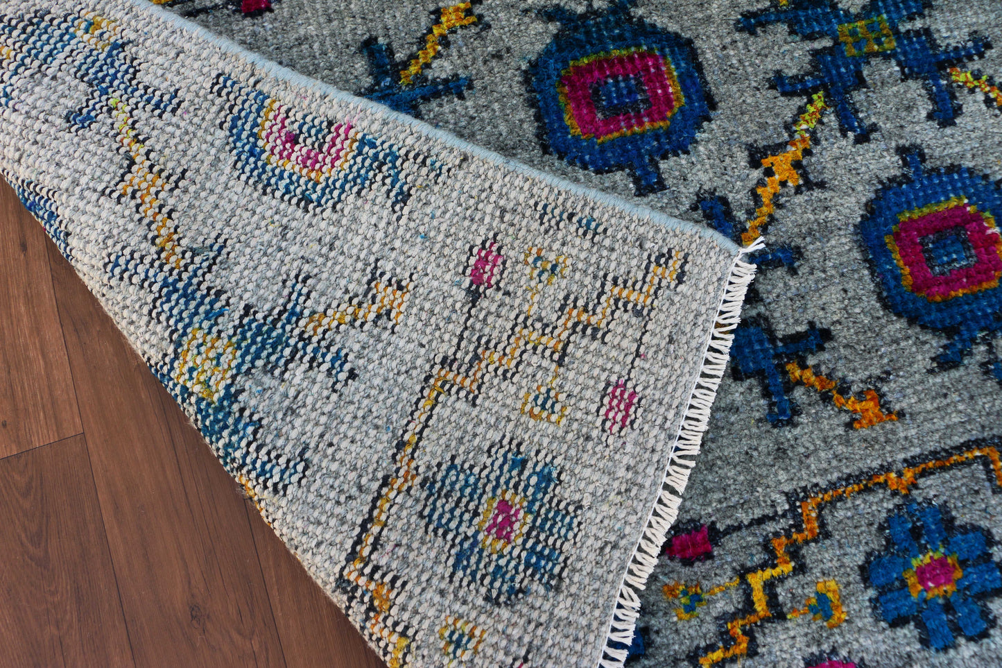 Gabbeh Loribaft Design Shiny Hand Knotted Persian Traditional Afghan Handspun Woolen Living Area Rugs