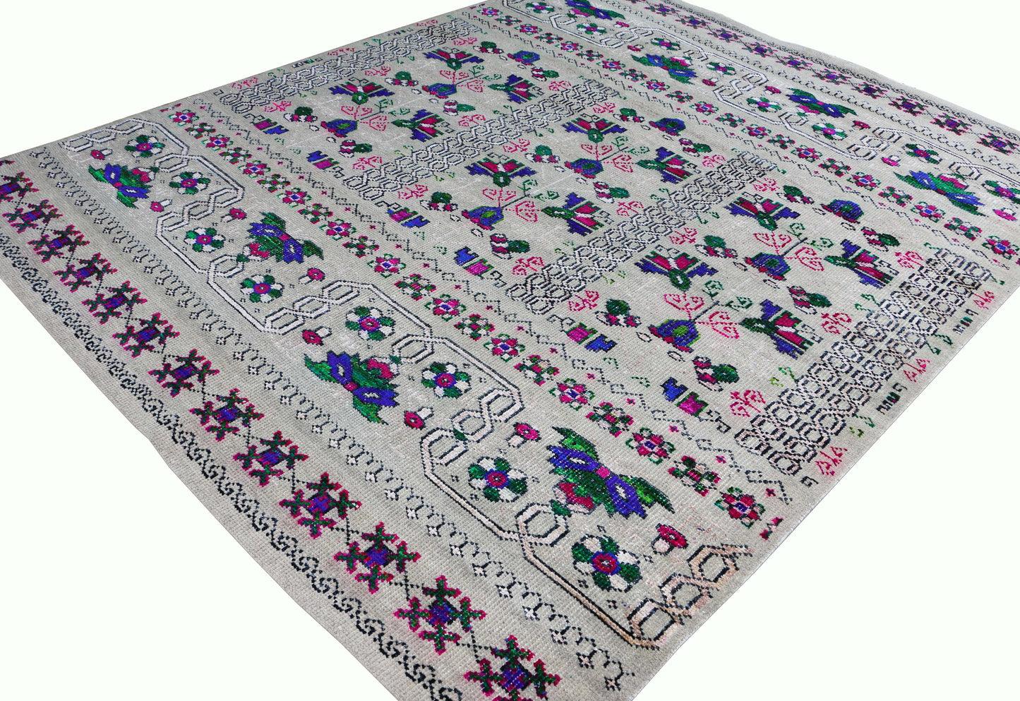 Gabbeh Loribaft Design Shiny Hand Knotted Persian Traditional Afghan Handspun Woolen Living Area Rugs 4675 (8x10)  3-20