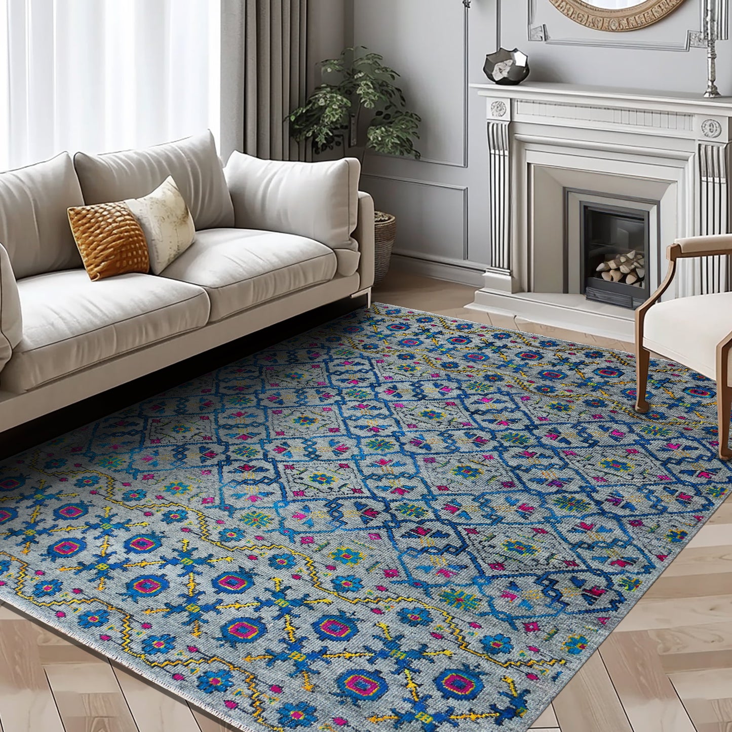 Gabbeh Loribaft Design Shiny Hand Knotted Persian Traditional Afghan Handspun Woolen Living Area Rugs