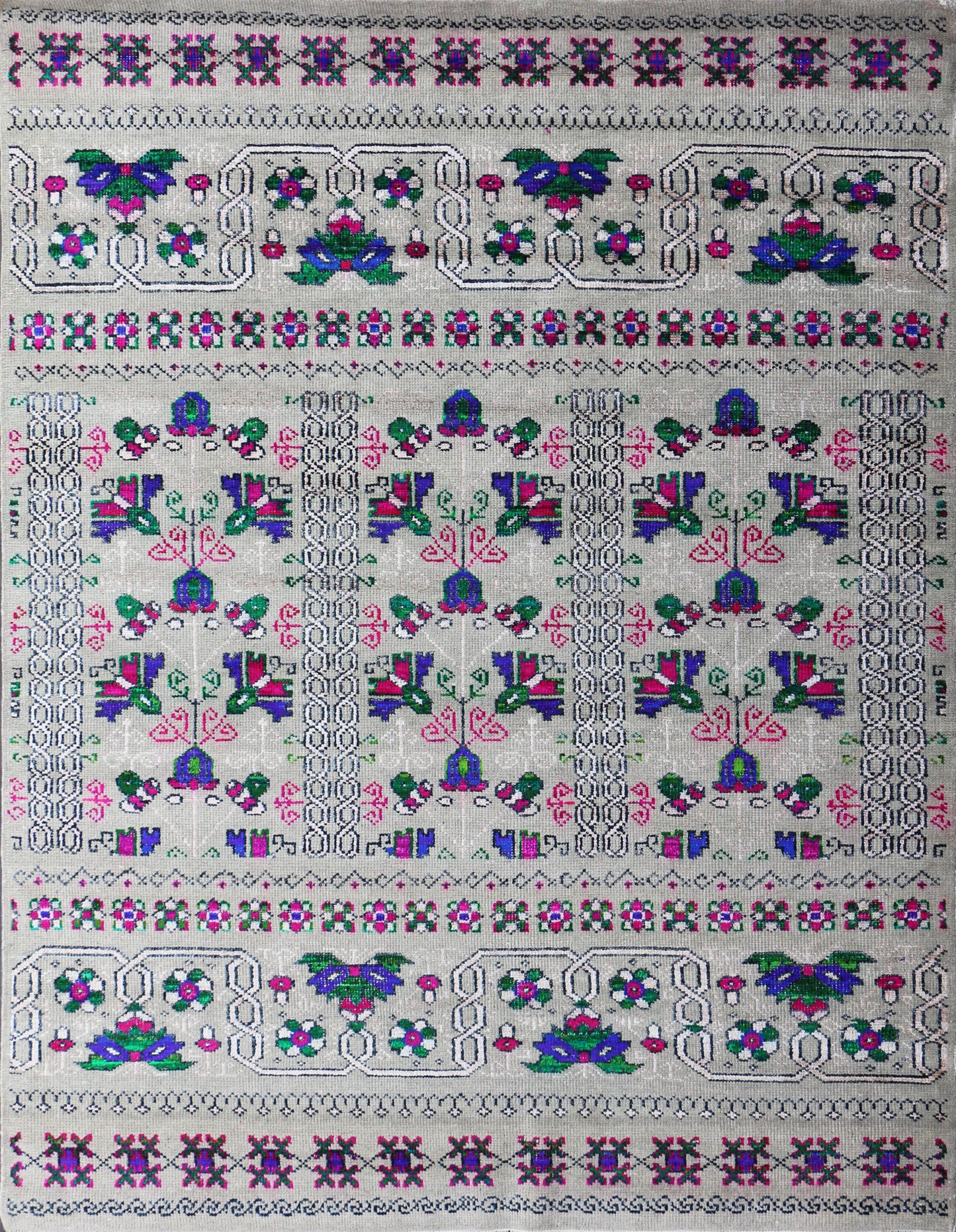 Gabbeh Loribaft Design Shiny Hand Knotted Persian Traditional Afghan Handspun Woolen Living Area Rugs 4675 (8x10)  3-20