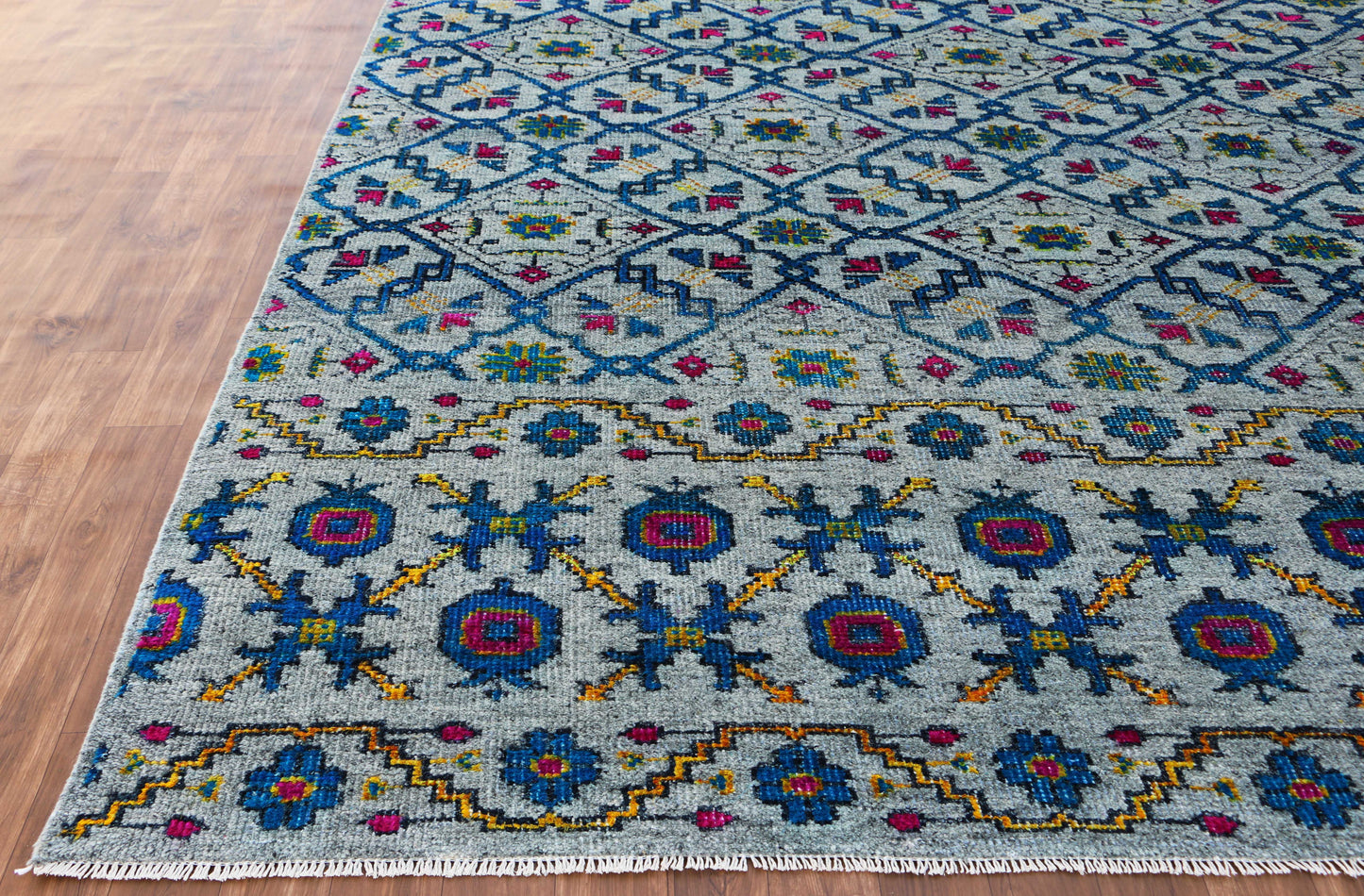 Gabbeh Loribaft Design Shiny Hand Knotted Persian Traditional Afghan Handspun Woolen Living Area Rugs