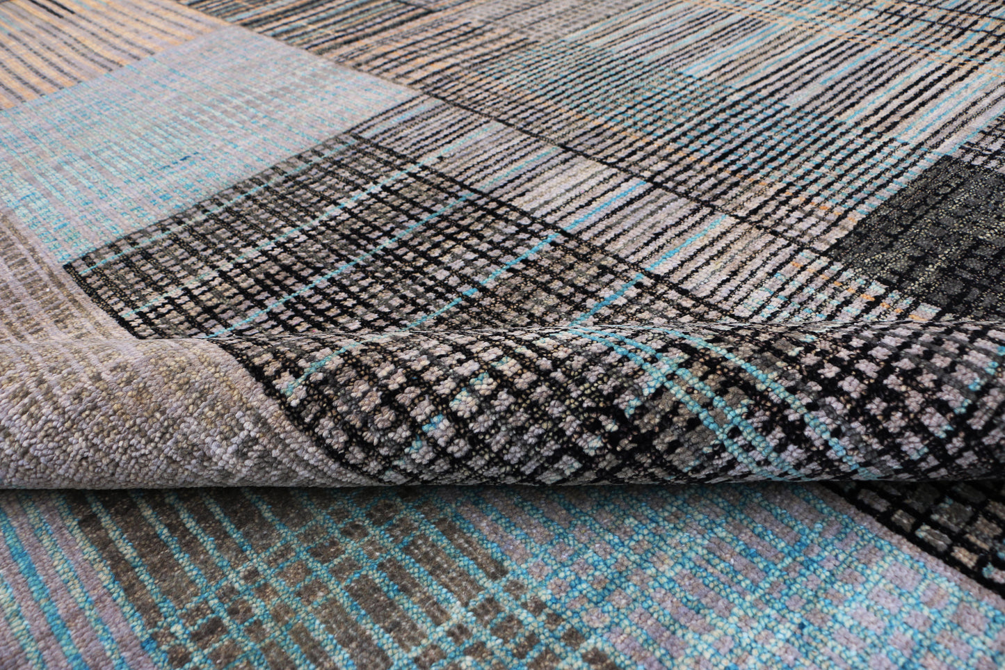 Gabbeh Loribaft Design Shiny Hand Knotted Persian Traditional Afghan Handspun Woolen Living Area Rugs