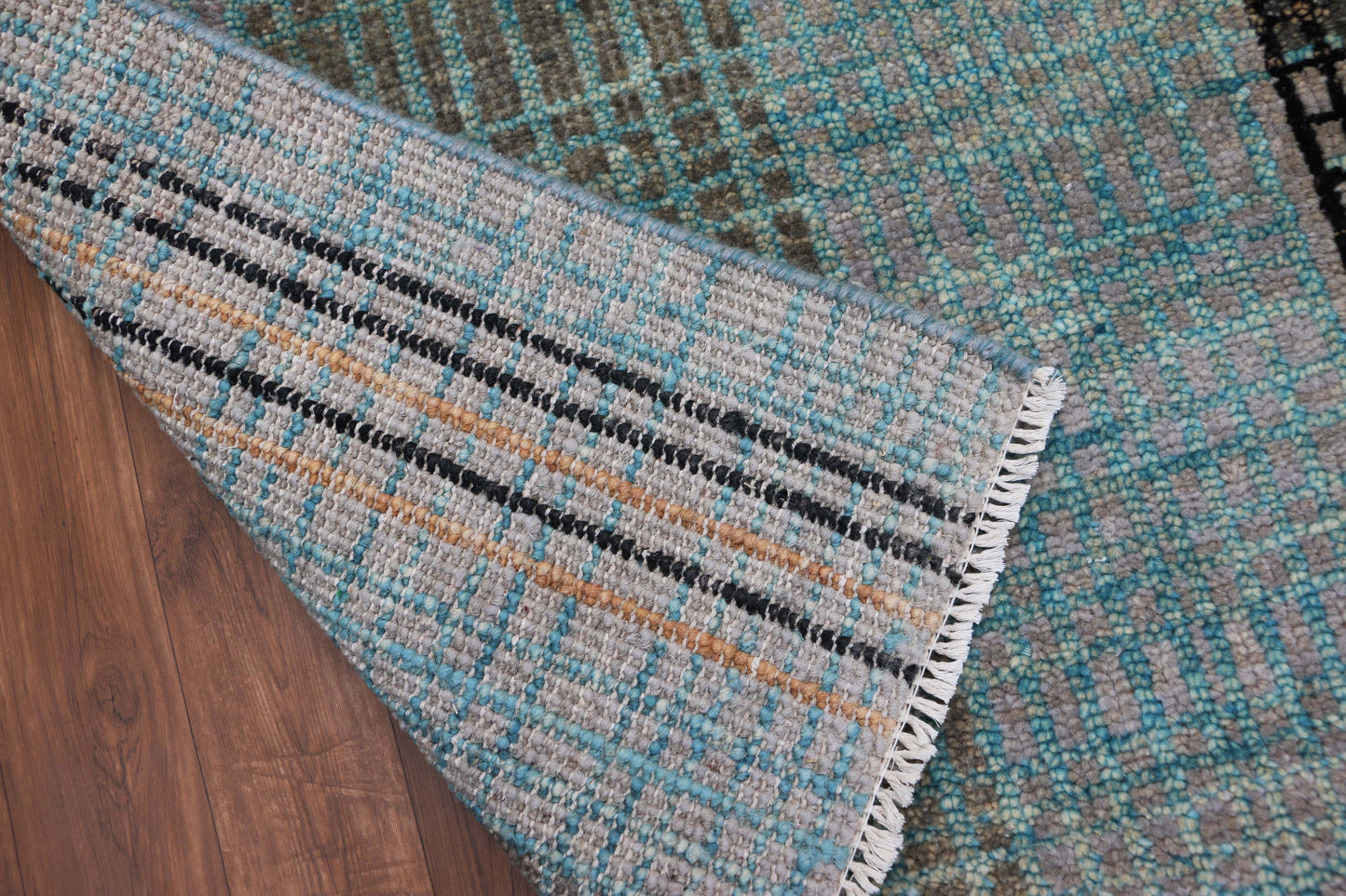 Gabbeh Loribaft Design Shiny Hand Knotted Persian Traditional Afghan Handspun Woolen Living Area Rugs